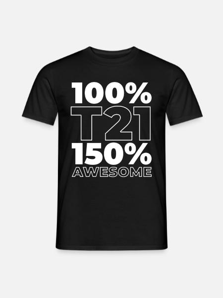 Down syndrome T21 trisomy - Men's T-Shirt - black
