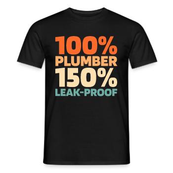 Plumber Installer - Men's T-Shirt - black - Front - AI Model Male 178 light (178cm)