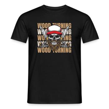 Woodturning Turner - Men's T-Shirt - black - Front - AI Model Male 178 light (178cm)