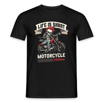 Motorrad Biker Motorbike - Männer T-Shirt - Schwarz - Vorne - AI Model Male 178 light (178cm)