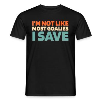 Gant de gardien de but de hockey sur glace Rondelle d’économie - T-shirt homme - noir - Devant - AI Model Male 178 light (178cm)