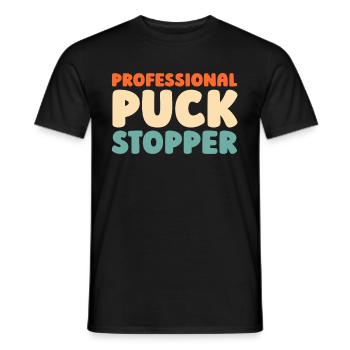 Hockey sur glace gardien de but Puck de gardien de but Rondelle de hockey - T-shirt homme - noir - Devant - AI Model Male 178 light (178cm)