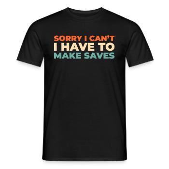Ice Hockey Goalkeeper Sorry I Cant I Have Hockey - Men's T-Shirt - black - Front - AI Model Male 178 light (178cm)