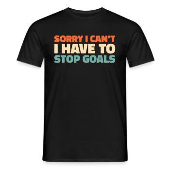 Ice Hockey Goalkeeper Sorry I Cant I Have Hockey - Men's T-Shirt - black - Front - AI Model Male 178 light (178cm)
