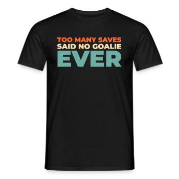 Gardien de but de hockey sur glace Arrêts du gardien de but - T-shirt homme - noir - Devant - AI Model Male 178 light (178cm)