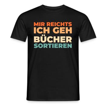 Bibliothécaire J’en ai assez, je vais trier les livres - T-shirt homme - noir - Devant - AI Model Male 178 light (178cm)