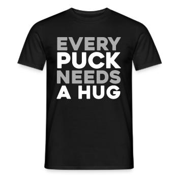 Hockey sur glace gardien de but Puck de gardien de but - T-shirt homme - noir - Devant - AI Model Male 178 light (178cm)