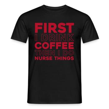 Krankenschwester Kaffee - Männer T-Shirt - Schwarz - Vorne - AI Model Male 178 light (178cm)