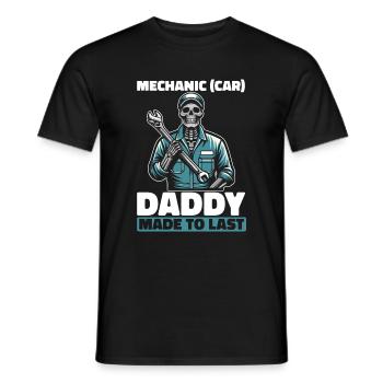 Car Mechanic Skeleton Fathers Day Dad - Men's T-Shirt - black - Front - AI Model Male 178 light (178cm)