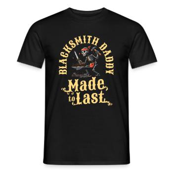 Blacksmith Metalworker Skeleton Fathers Day Dad - Men's T-Shirt - black - Front - AI Model Male 178 light (178cm)