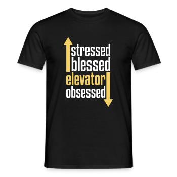 Elevator Elevator - Men's T-Shirt - black - Front - AI Model Male 178 light (178cm)