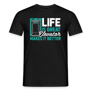 Elevator Elevator - Men's T-Shirt - black - Front - AI Model Male 178 light (178cm)
