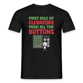 Elevator Elevator - Men's T-Shirt - black - Front - AI Model Male 178 light (178cm)