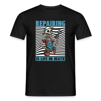 Squelette de mécanicien automobile - T-shirt homme - noir - Devant - AI Model Male 178 light (178cm)