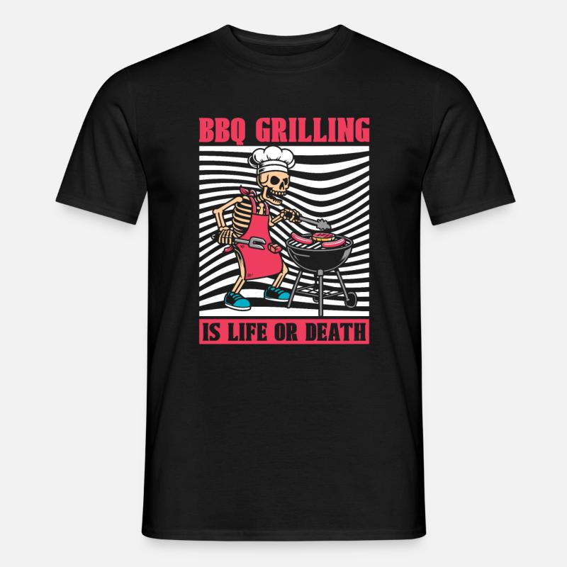 Bbq Grilling Skeleton - Men's T-Shirt - black