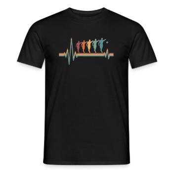 Cornhole Blind Hole Game Ekg Heartbeat - Men's T-Shirt - black - Front - AI Model Male 178 light (178cm)