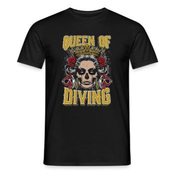 Diving Diver Queen Of Diving - Men's T-Shirt - black - Front - AI Model Male 178 light (178cm)