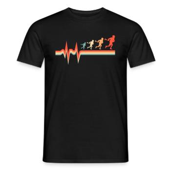 Battement de cœur de l’électrocardiogramme de crosse - T-shirt homme - noir - Devant - AI Model Male 178 light (178cm)