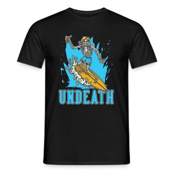 Surfer Surfing Undeath - Men's T-Shirt - black - Front - AI Model Male 178 light (178cm)
