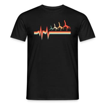 Capoeira Martial Dance Ekg Heartbeat - Men's T-Shirt - black - Front - AI Model Male 178 light (178cm)