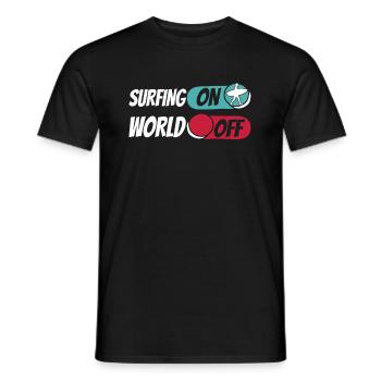 Surfer Surfen Surfer sur World Off - T-shirt homme - noir - Devant - AI Model Male 178 light (178cm)
