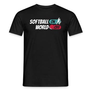 Softball Softball On World Off - Männer T-Shirt - Schwarz - Vorne - AI Model Male 178 light (178cm)