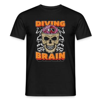 Diving Diver Skull Diving Brain - Men's T-Shirt - black - Front - AI Model Male 178 light (178cm)
