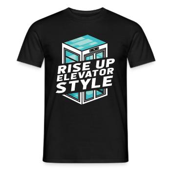 Elevator Elevator - Men's T-Shirt - black - Front - AI Model Male 178 light (178cm)