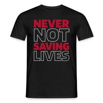 Service d’ambulance Paramédic Paramédical - T-shirt homme - noir - Devant - AI Model Male 178 light (178cm)