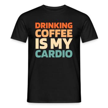 Café Citation cardio amusante - T-shirt homme - noir - Devant - AI Model Male 178 light (178cm)