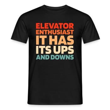 Fahrstuhl Aufzug - Männer T-Shirt - Schwarz - Vorne - AI Model Male 178 light (178cm)