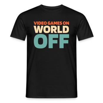 Jeux vidéo de jeux de joueurs sur World Off - T-shirt homme - noir - Devant - AI Model Male 178 light (178cm)