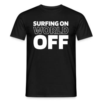 Surfeur Surfen Surfer sur World Off - T-shirt homme - noir - Devant - AI Model Male 178 light (178cm)