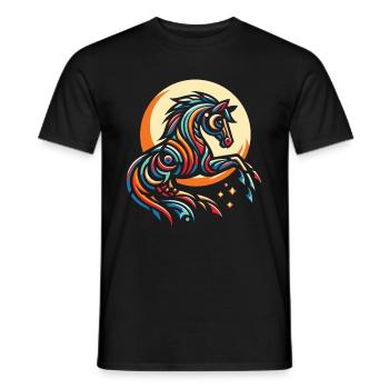 Pferd Reitsport Moon Phases - Männer T-Shirt - Schwarz - Vorne - AI Model Male 178 light (178cm)
