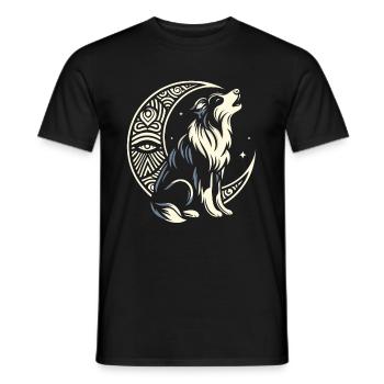 Australian Shepherd Stammes Moon - Männer T-Shirt - Schwarz - Vorne - AI Model Male 178 light (178cm)