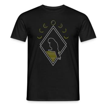 Parrot Abstract Moon Phases - Men's T-Shirt - black - Front - AI Model Male 178 light (178cm)