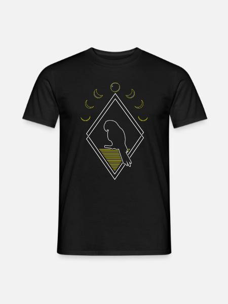 Parrot Abstract Moon Phases - Men's T-Shirt - black