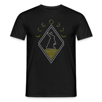 Bunny Rabbit Abstract Moon Phases - Men's T-Shirt - black - Front - AI Model Male 178 light (178cm)