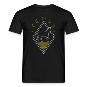 Horse Equestrian Abstract Moon Phases - Men's T-Shirt - black - Front - AI Model Male 178 light (178cm)