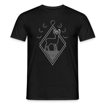 Phases de la lune du cerf - T-shirt homme - noir - Devant - AI Model Male 178 light (178cm)