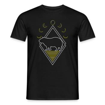 Capybara Capybara Abstract Moon Phases - Men's T-Shirt - black - Front - AI Model Male 178 light (178cm)