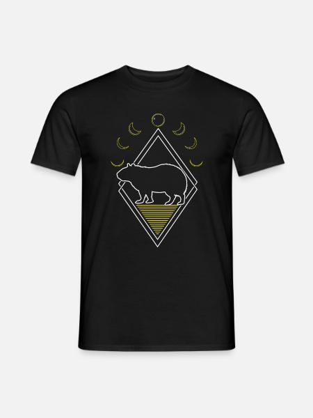 Capybara Capybara Abstract Moon Phases - Men's T-Shirt - black