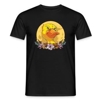 Duck Wild Flowers Floral Moon - Men's T-Shirt - black - Front - AI Model Male 178 light (178cm)