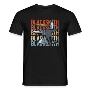 Blacksmith metalworker - Men's T-Shirt - black - Front - AI Model Male 178 light (178cm)