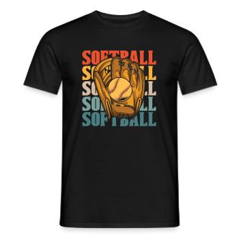 Softball - T-shirt homme - noir - Devant - AI Model Male 178 light (178cm)