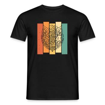 Pig Pig Farmer Tribal Moon Phases - Men's T-Shirt - black - Front - AI Model Male 178 light (178cm)