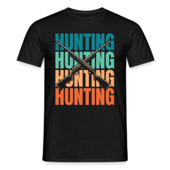 Hunting Hunter Hunting - Men's T-Shirt - black - Front - AI Model Male 178 light (178cm)