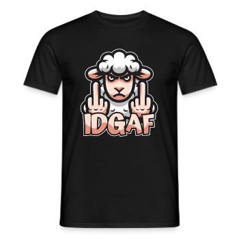 Schaf Es Ist Mir Scheißegal Idgaf - Männer T-Shirt - Schwarz - Vorne - AI Model Male 178 light (178cm)