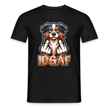 Australian Shepherd Es Ist Mir Scheißegal Idgaf - Männer T-Shirt - Schwarz - Vorne - AI Model Male 178 light (178cm)
