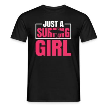 Surfer Surfen Just A Surfing Girl - Men's T-Shirt - black - Front - AI Model Male 178 light (178cm)